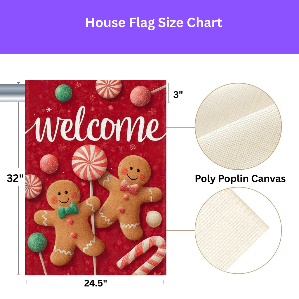 Two Gingerbread Men Welcome Garden Flag