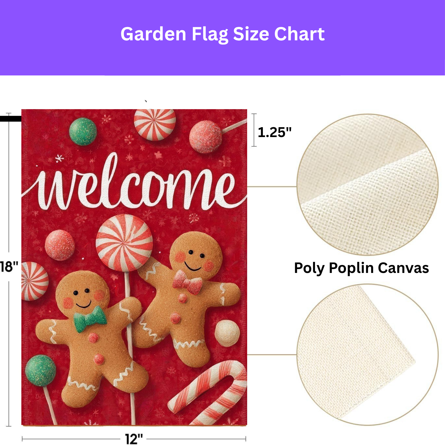 Two Gingerbread Men Welcome Garden Flag