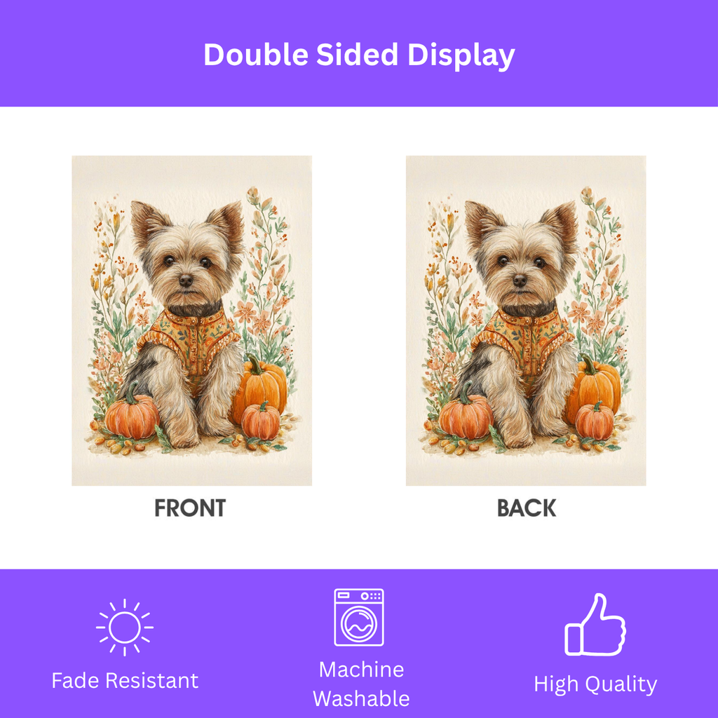 Fall Coat Yorkshire Terrier Garden Flag