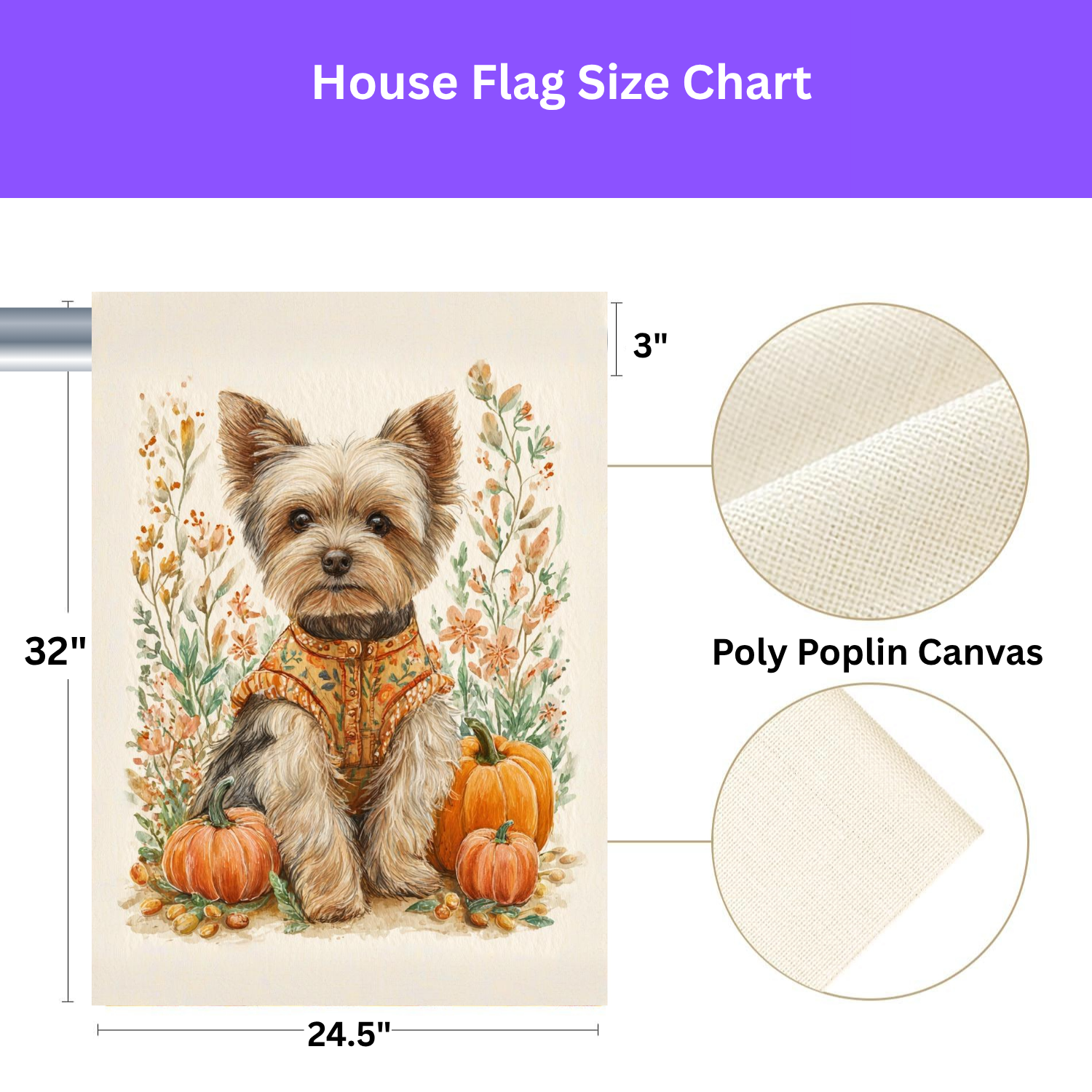 Fall Coat Yorkshire Terrier Garden Flag