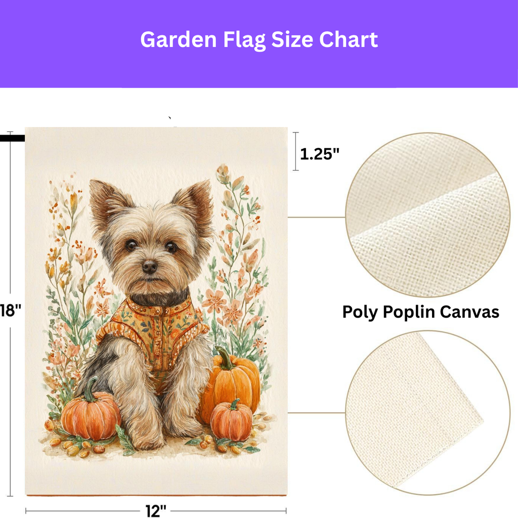 Fall Coat Yorkshire Terrier Garden Flag