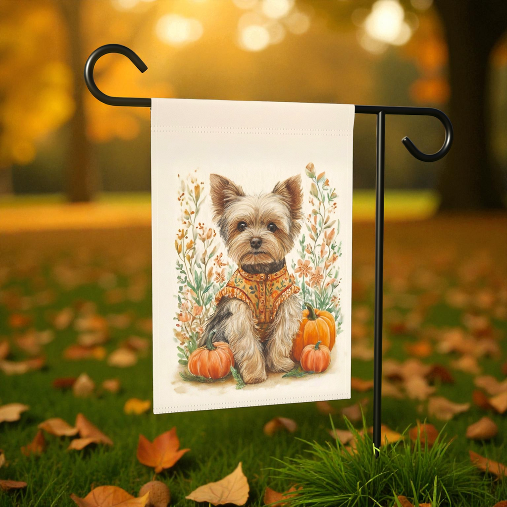 Fall Coat Yorkshire Terrier Garden Flag