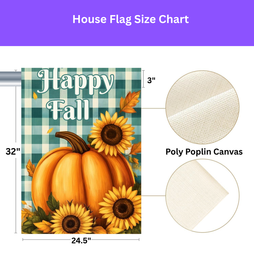 Happy Fall Pumpkins and Sunflowers Garden Flag - yard display - Dragonfire Gardens
