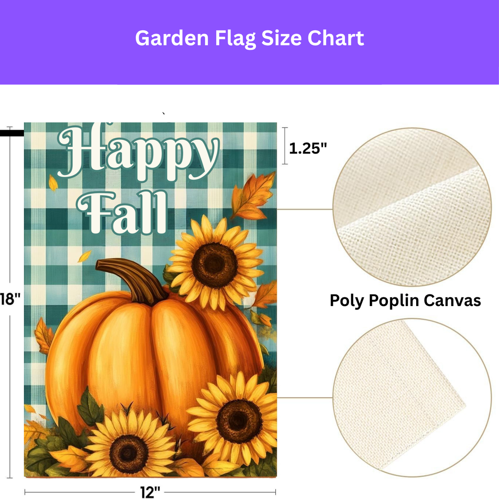 Happy Fall Pumpkins and Sunflowers Garden Flag - porch decor - Dragonfire Gardens