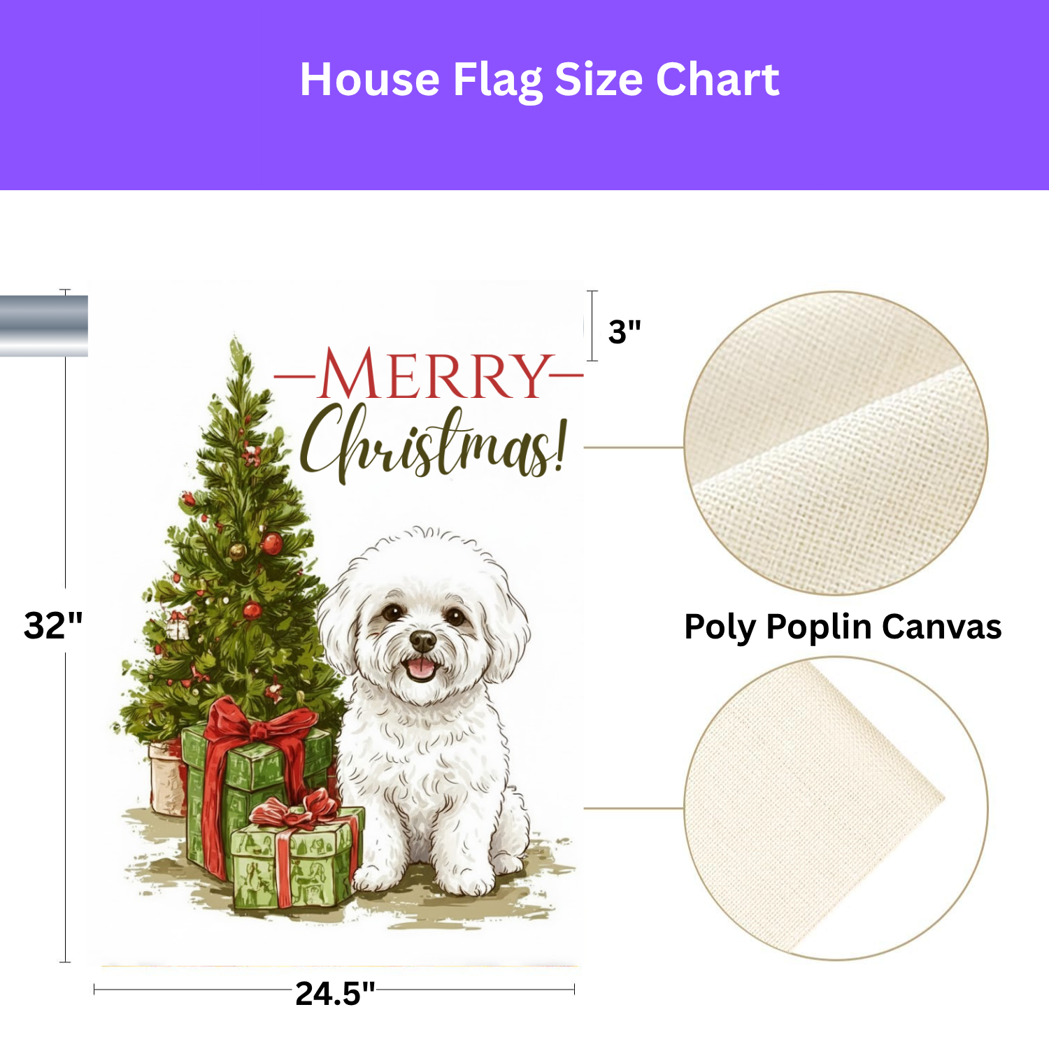 Bichon Frise and Presents Christmas Garden Flag