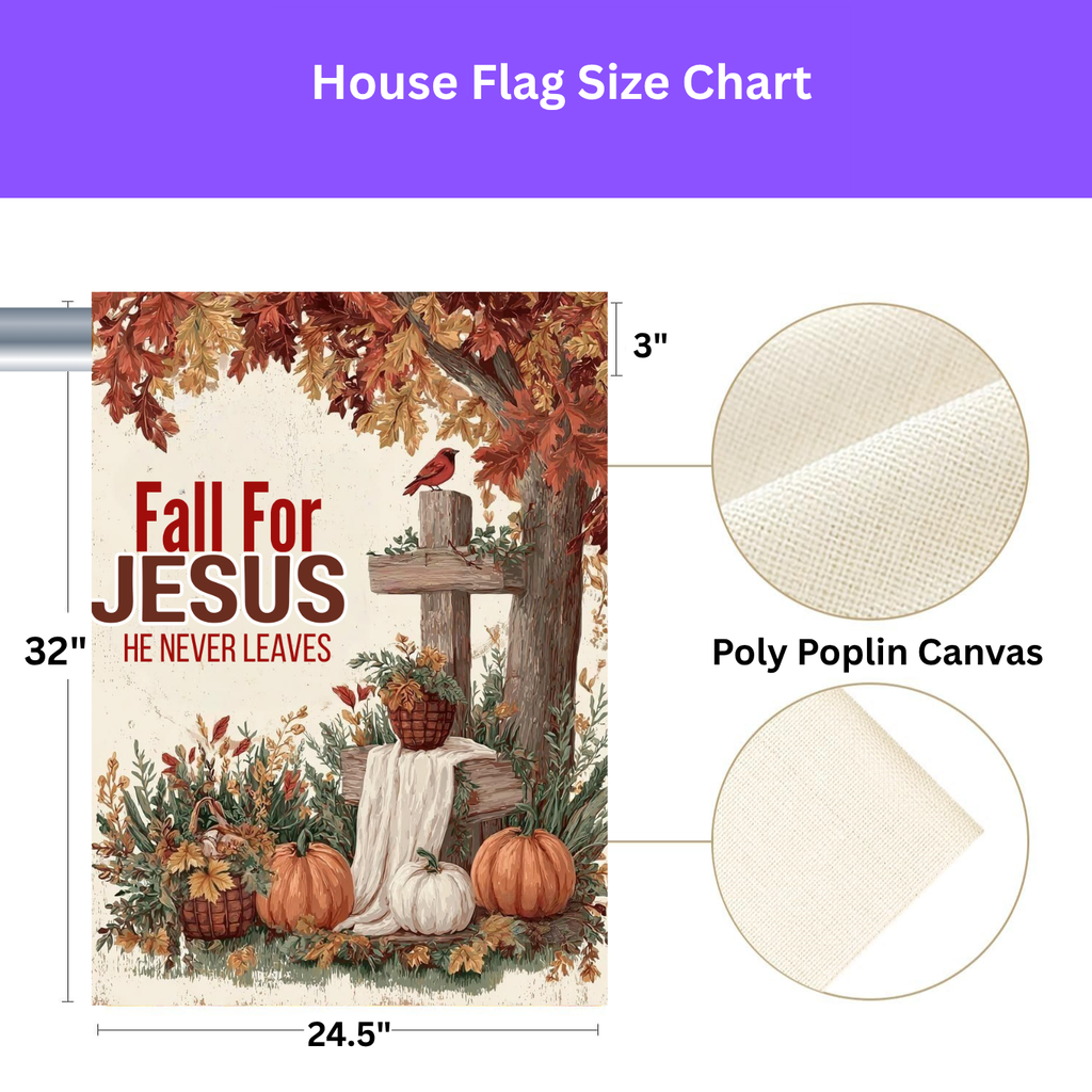 Fall For Jesus Autumn Tree Garden Flag - yard display - Dragonfire Gardens
