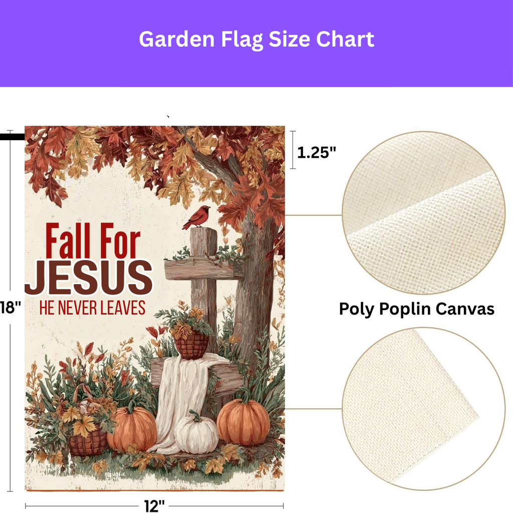 Fall For Jesus Autumn Tree Garden Flag - porch decor - Dragonfire Gardens