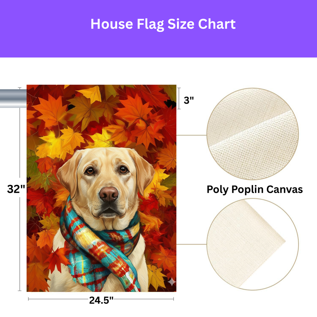 Fall Scarf Yellow Labrador Retriever Garden Flag - porch decor - Dragonfire Gardens