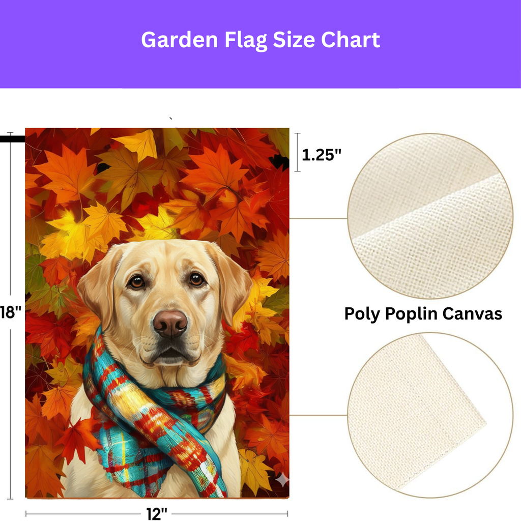 Fall Scarf Yellow Labrador Retriever Garden Flag - yard display - Dragonfire Gardens