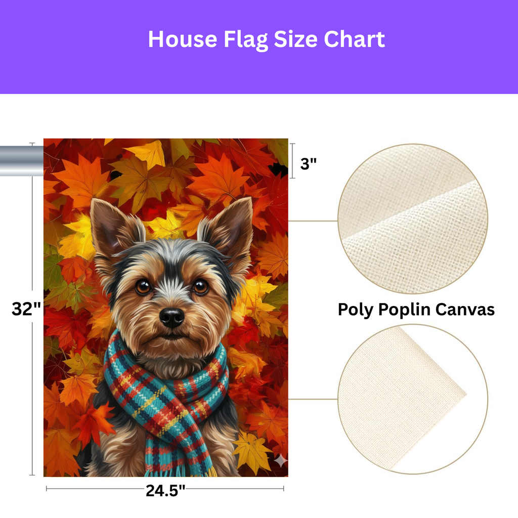 Fall Scarf Yorkshire Terrier Garden Flag - yard display - Dragonfire Gardens
