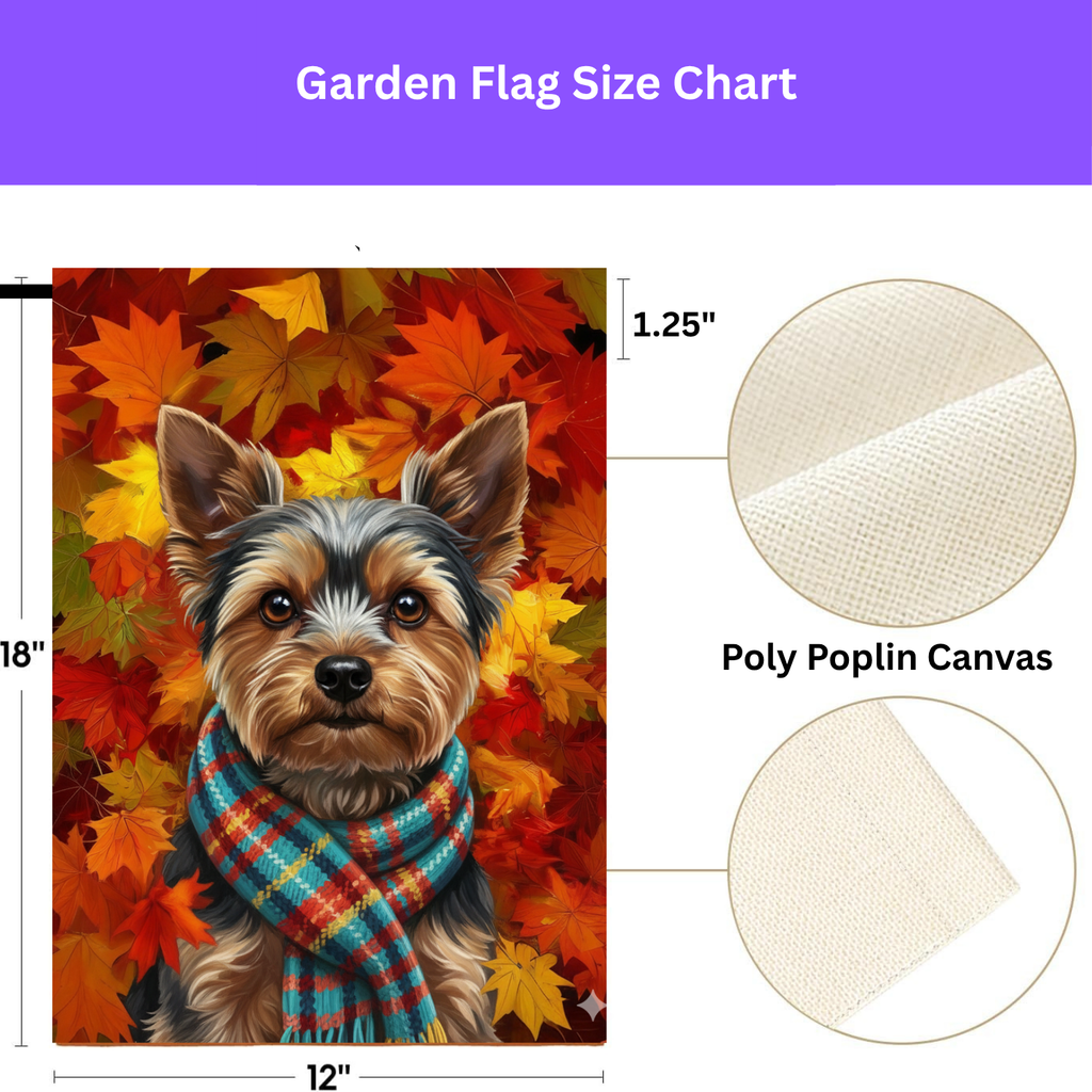 Fall Scarf Yorkshire Terrier Garden Flag - porch decor - Dragonfire Gardens