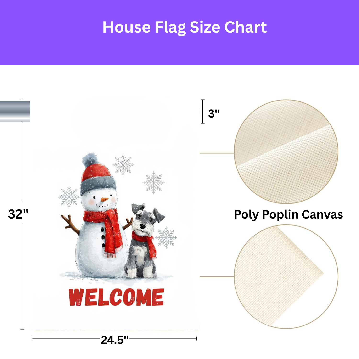 Schnauzer and Snowman Garden Flag - porch decor - Dragonfire Gardens