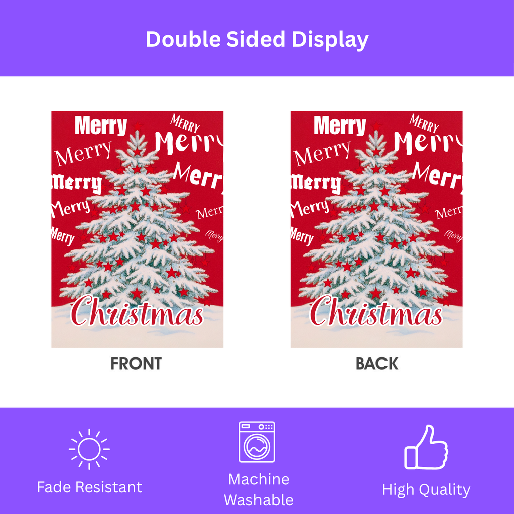 Merry, Merry Christmas Garden Flag - double-sided design - Dragonfire Gardens