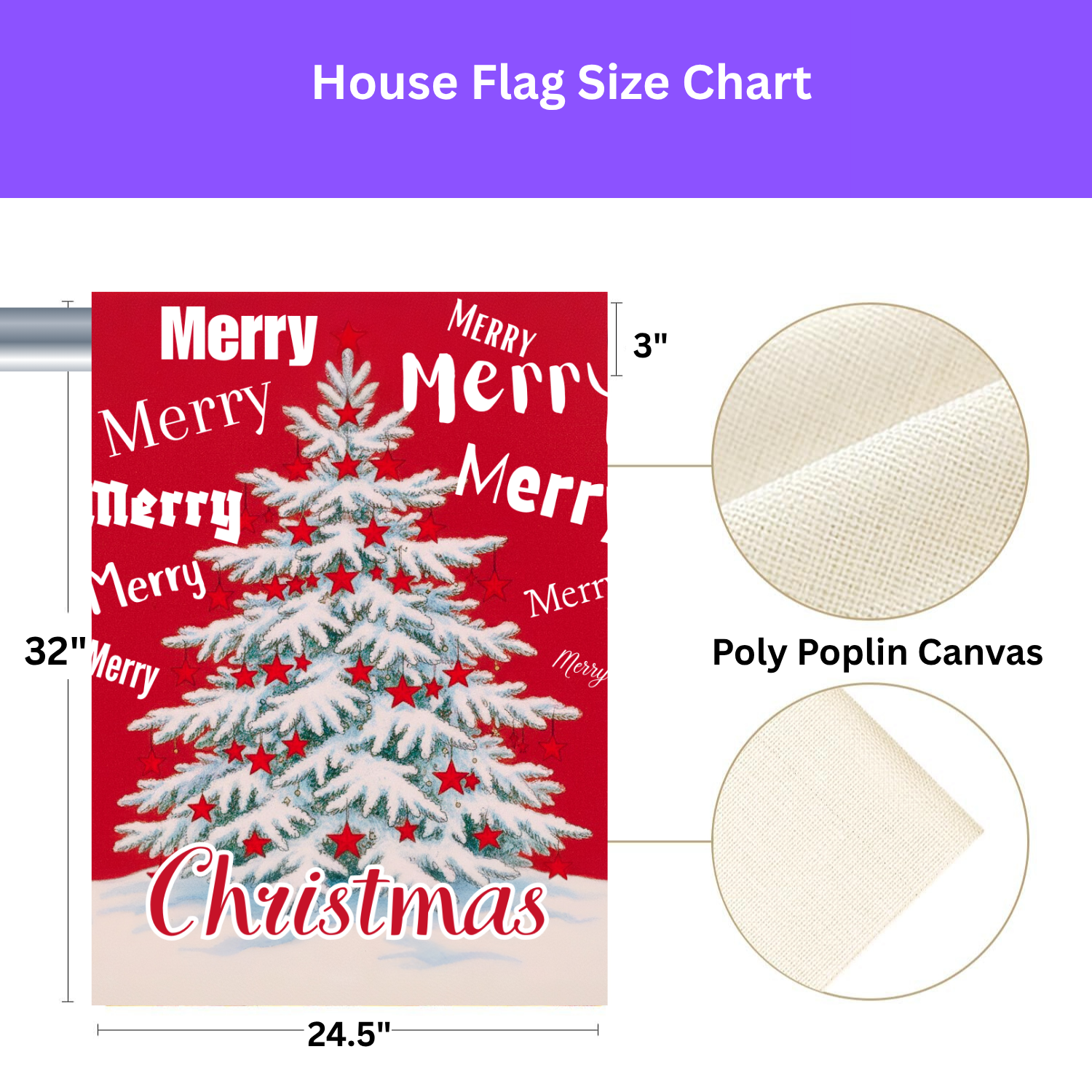 Merry, Merry Christmas Garden Flag - porch decor - Dragonfire Gardens