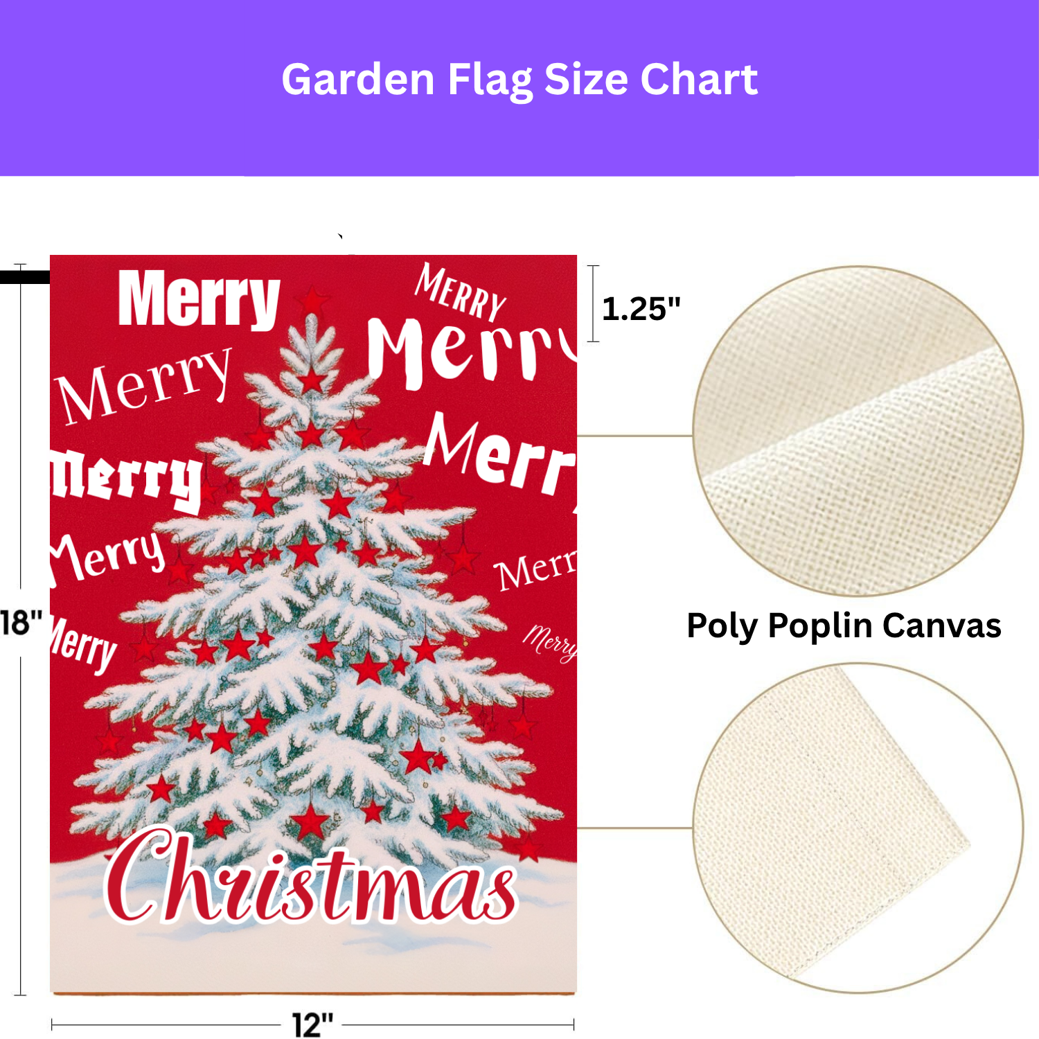 Merry, Merry Christmas Garden Flag - yard display - Dragonfire Gardens
