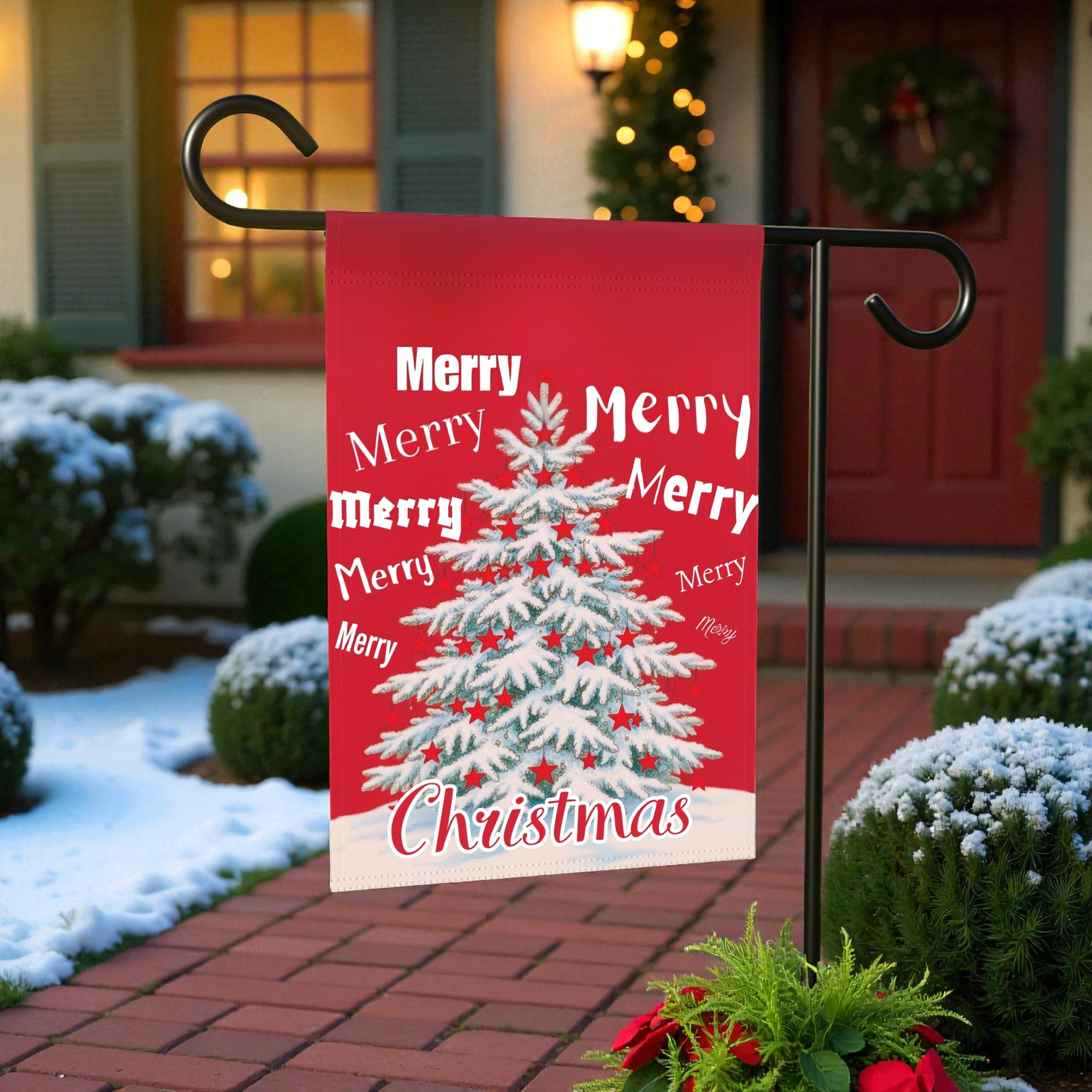 Merry, Merry Christmas Garden Flag - product detail - Dragonfire Gardens