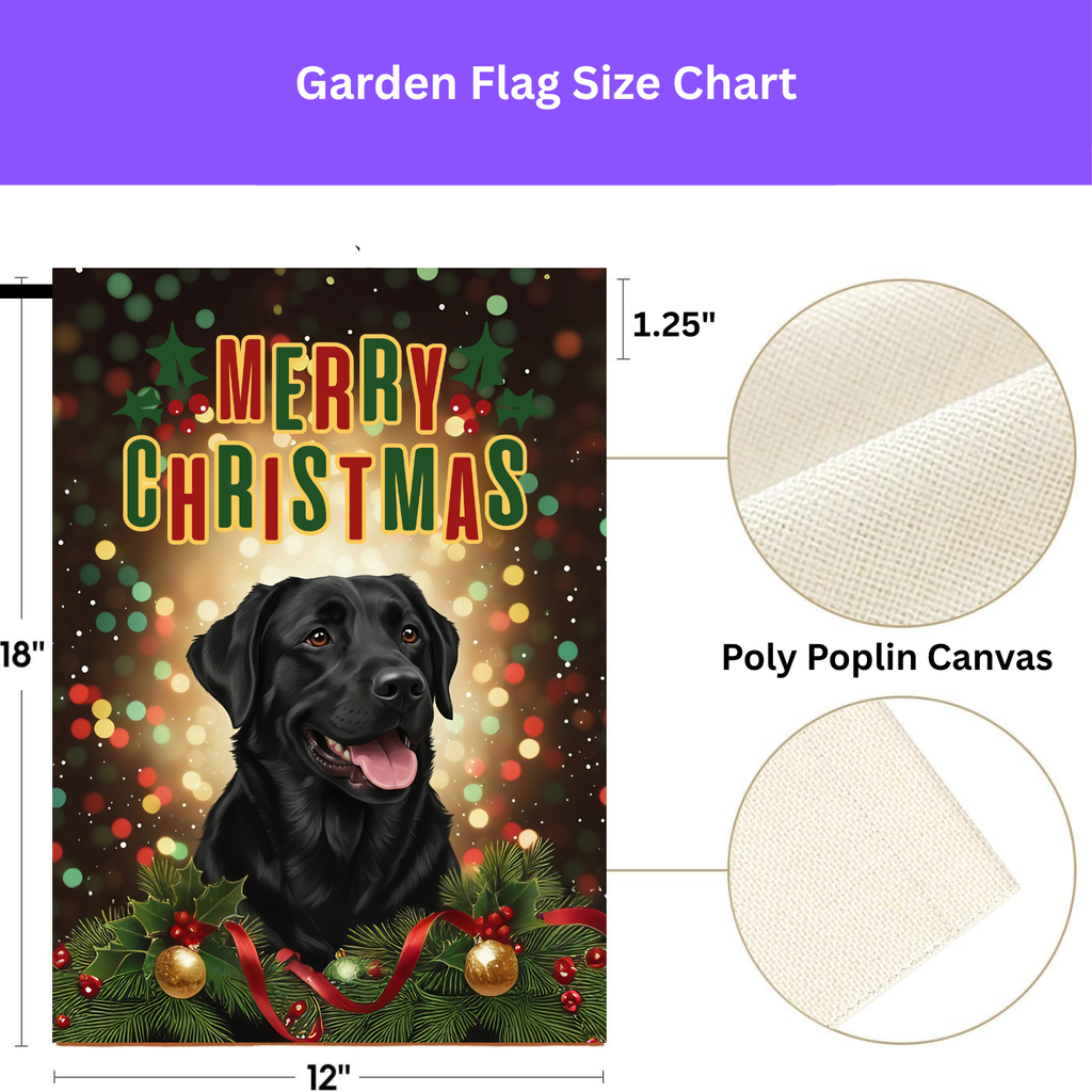 Christmas Black Labrador Garden Flag - porch decor - Dragonfire Gardens