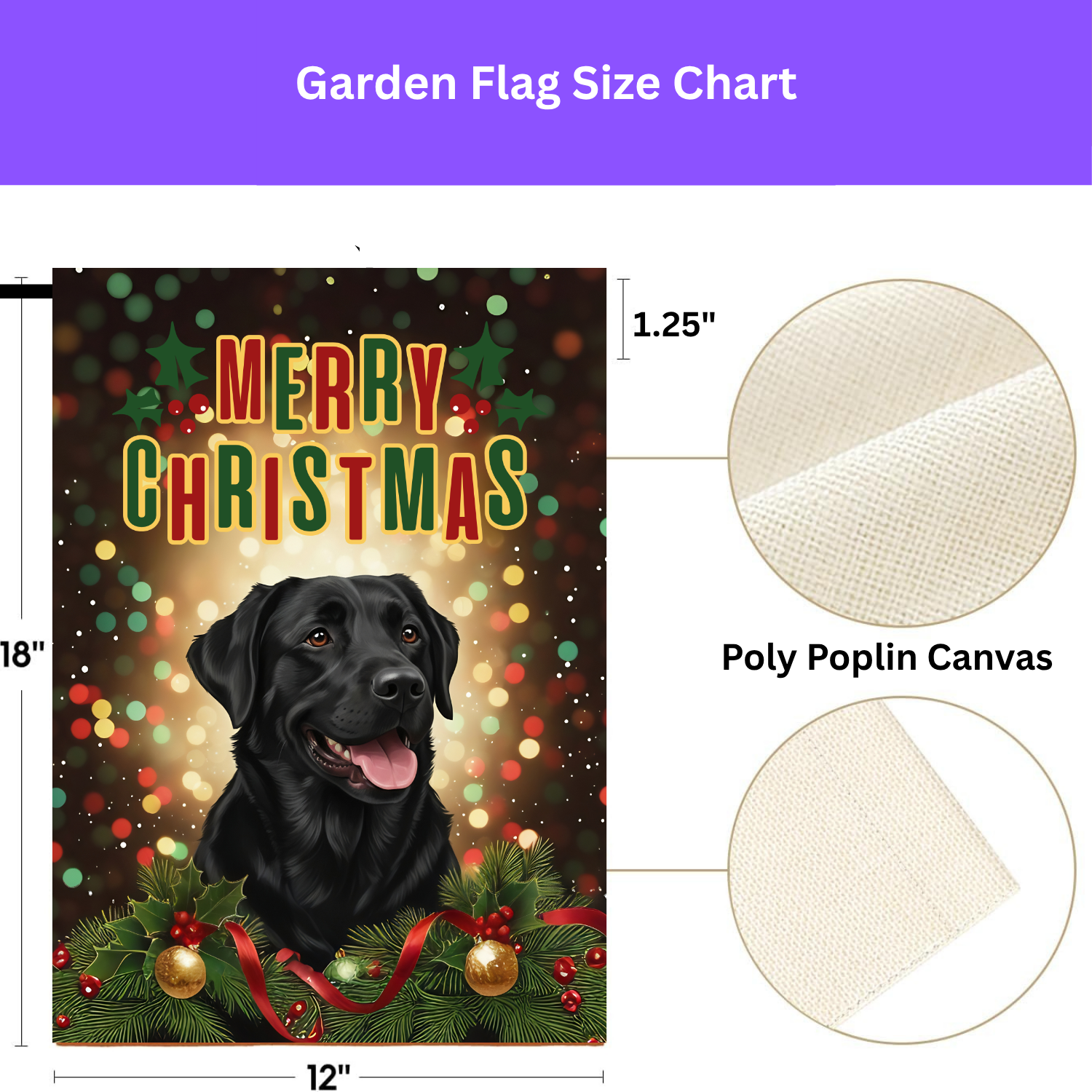 Christmas Black Labrador Garden Flag - porch decor - Dragonfire Gardens