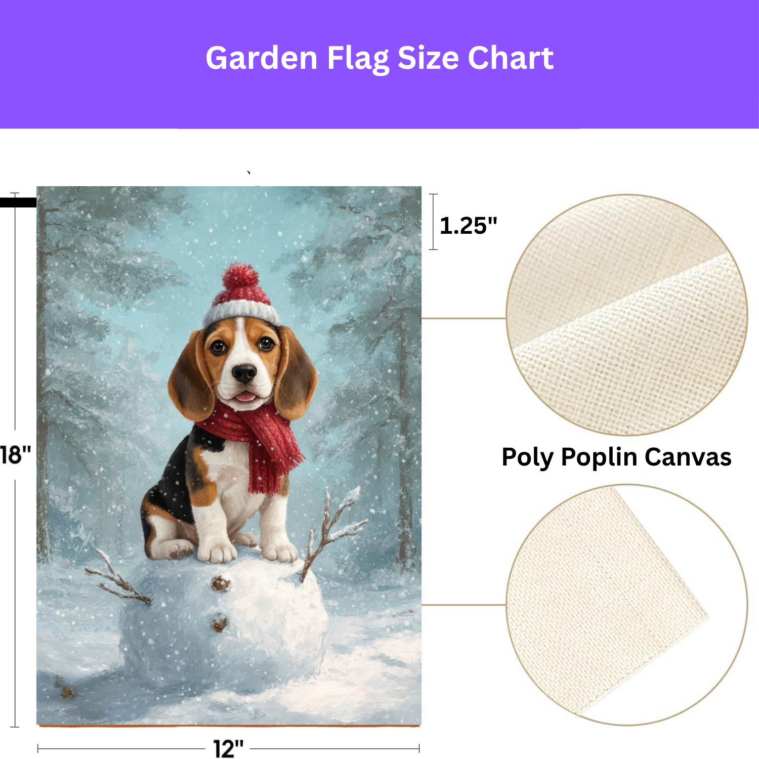 Making A Snowman Beagle Garden Flag - porch decor - Dragonfire Gardens