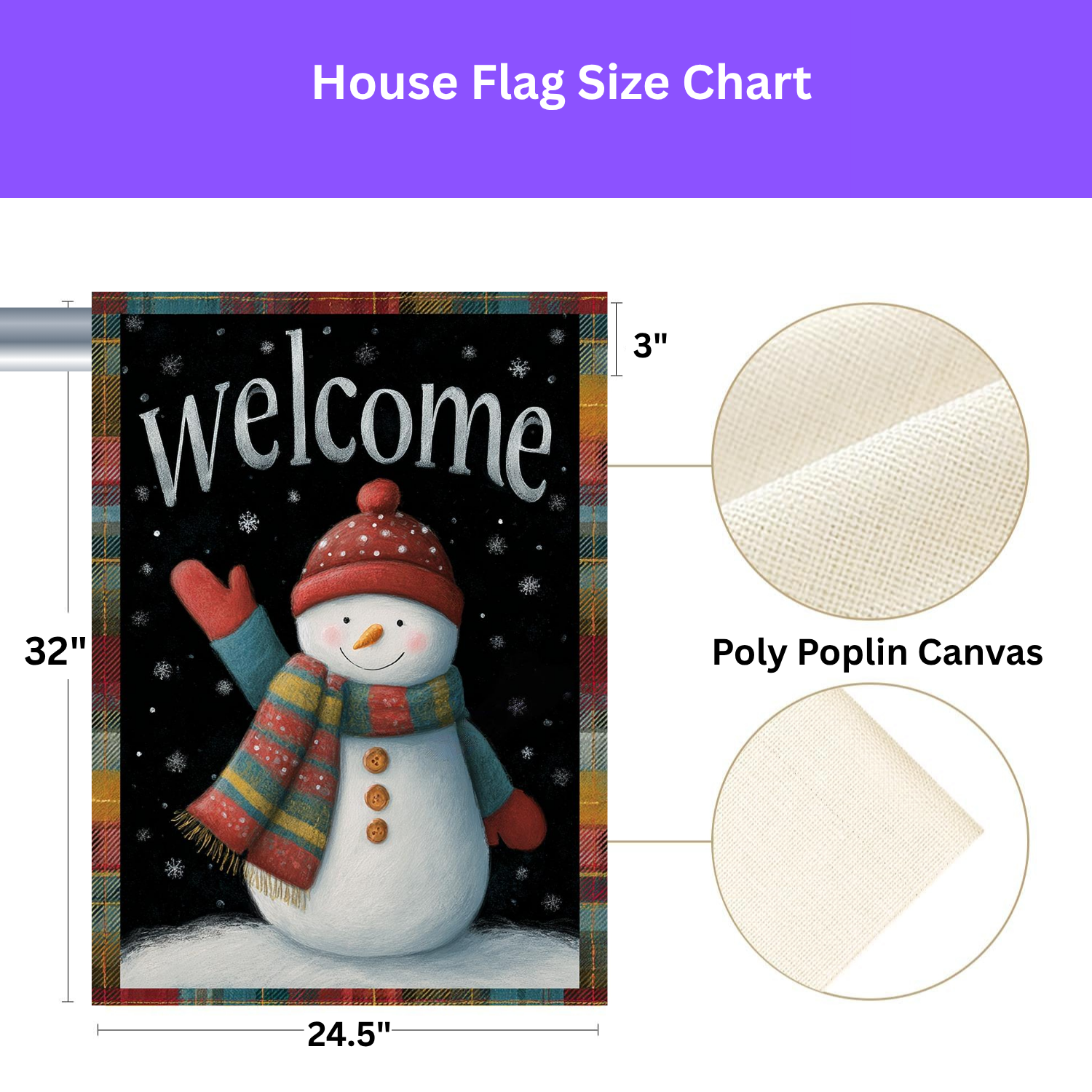 Red Hat Snowman Welcome Garden Flag - yard display - Dragonfire Gardens