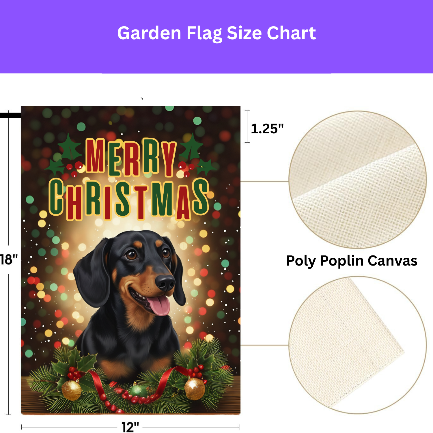 Christmas Dachshund Garden Flag - porch decor - Dragonfire Gardens