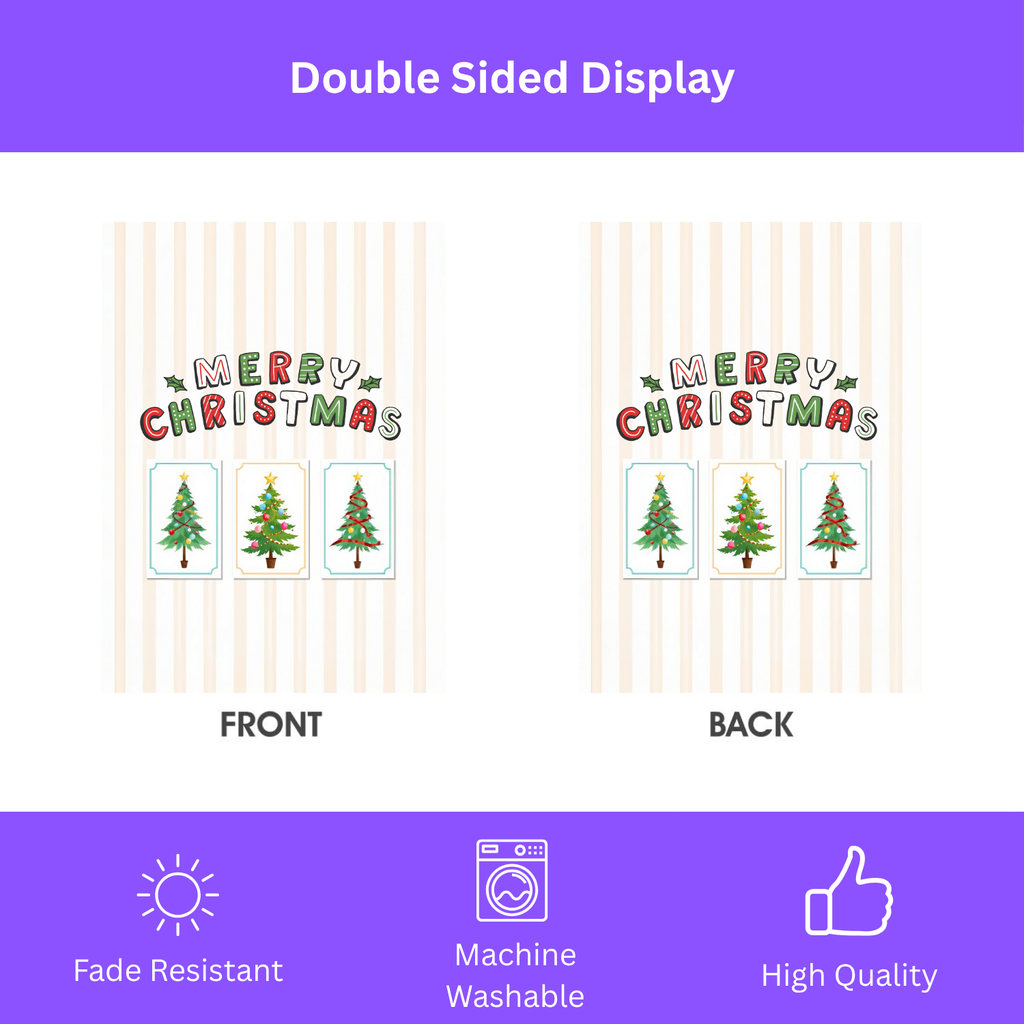 Christmas Tree and Stripes Garden Flag - yard display - Dragonfire Gardens