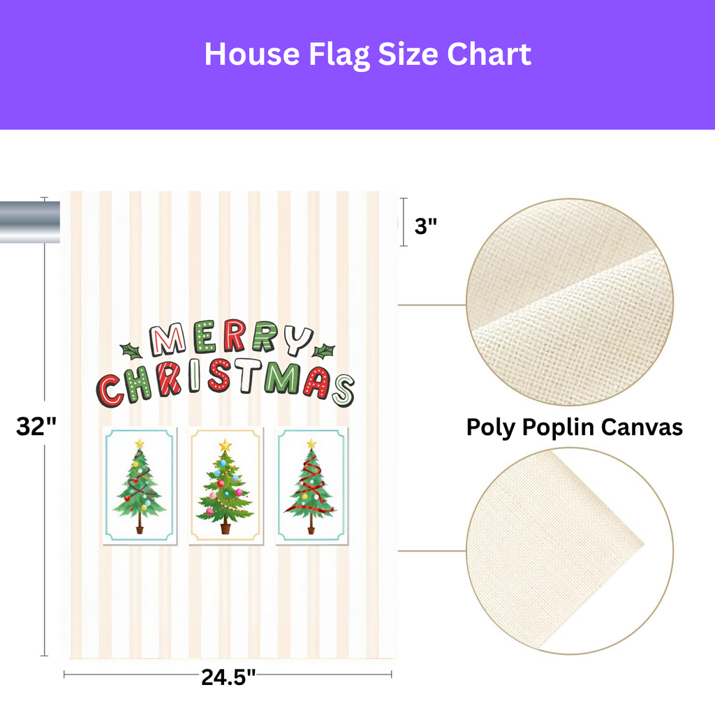 Christmas Tree and Stripes Garden Flag - porch decor - Dragonfire Gardens