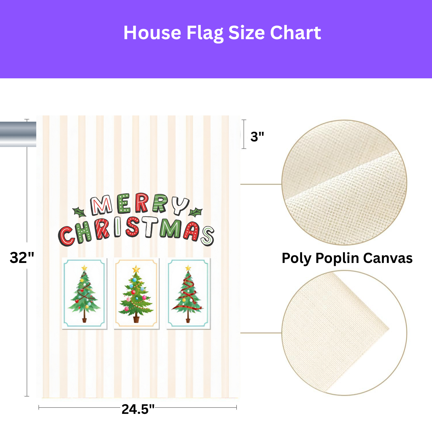 Christmas Tree and Stripes Garden Flag - porch decor - Dragonfire Gardens