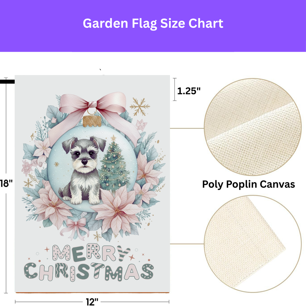 Schnauzer Christmas Ornament Garden Flag - porch decor - Dragonfire Gardens