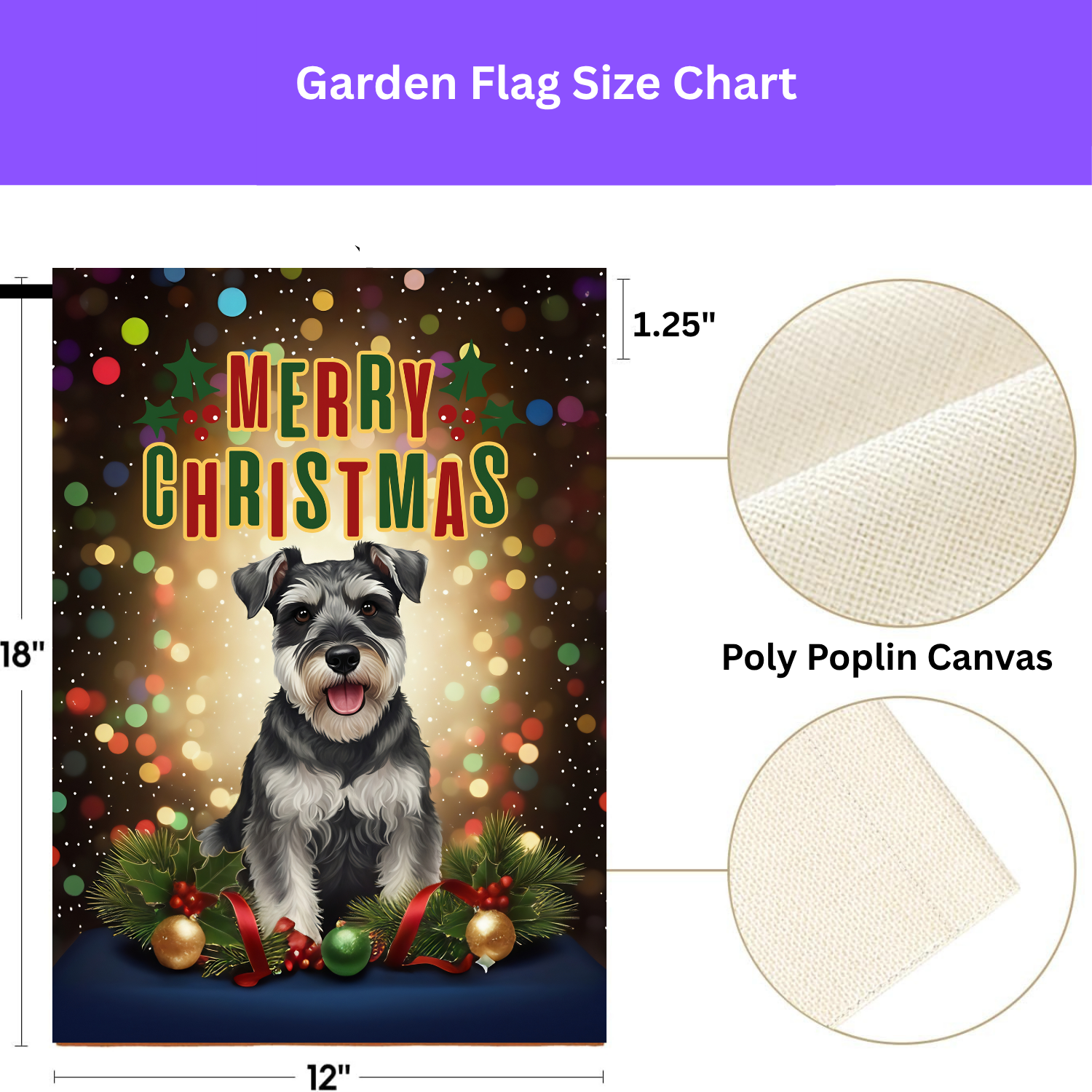 Christmas Schnauzer Garden Flag - porch decor - Dragonfire Gardens