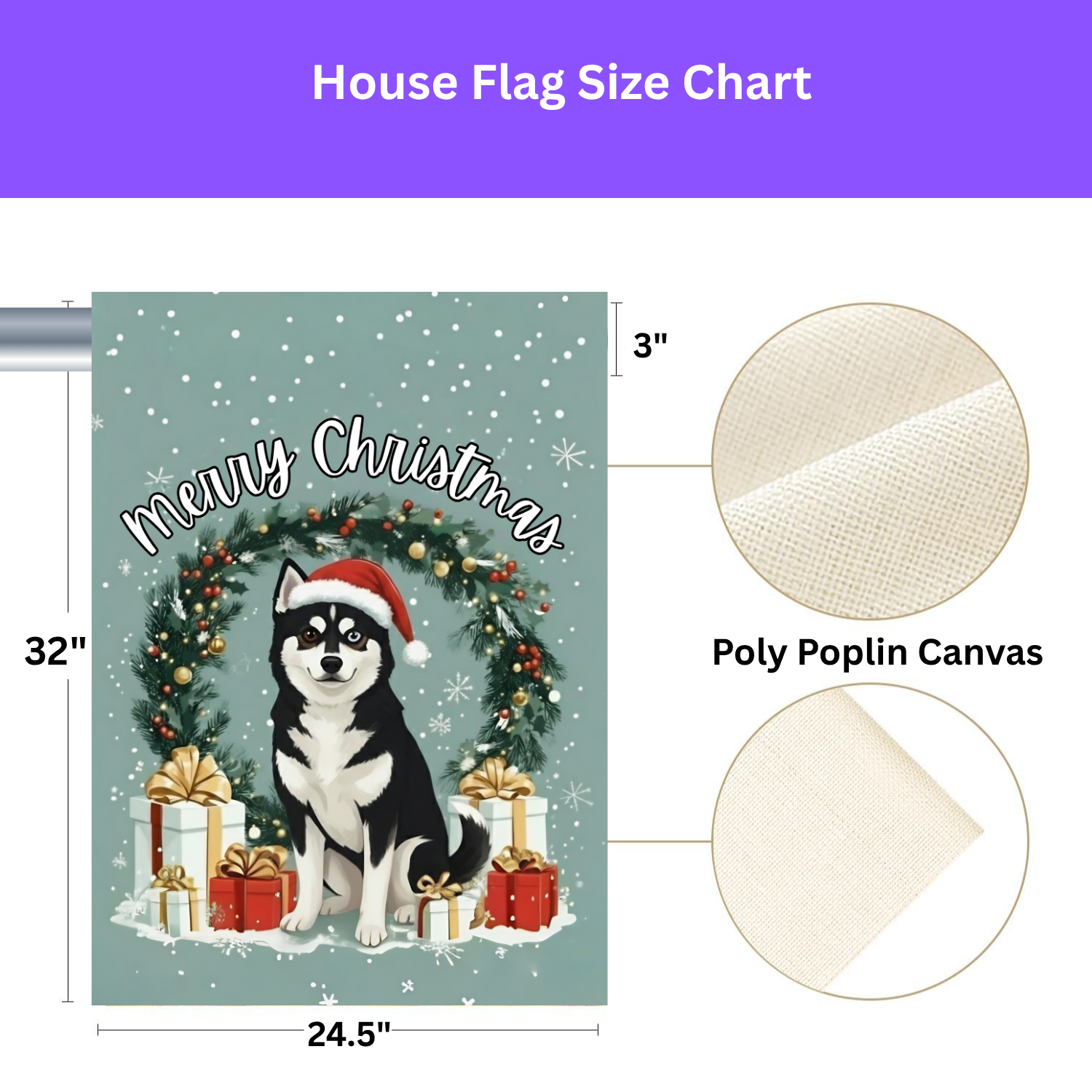 Merry Christmas Alaskan Klee Kai Garden Flag