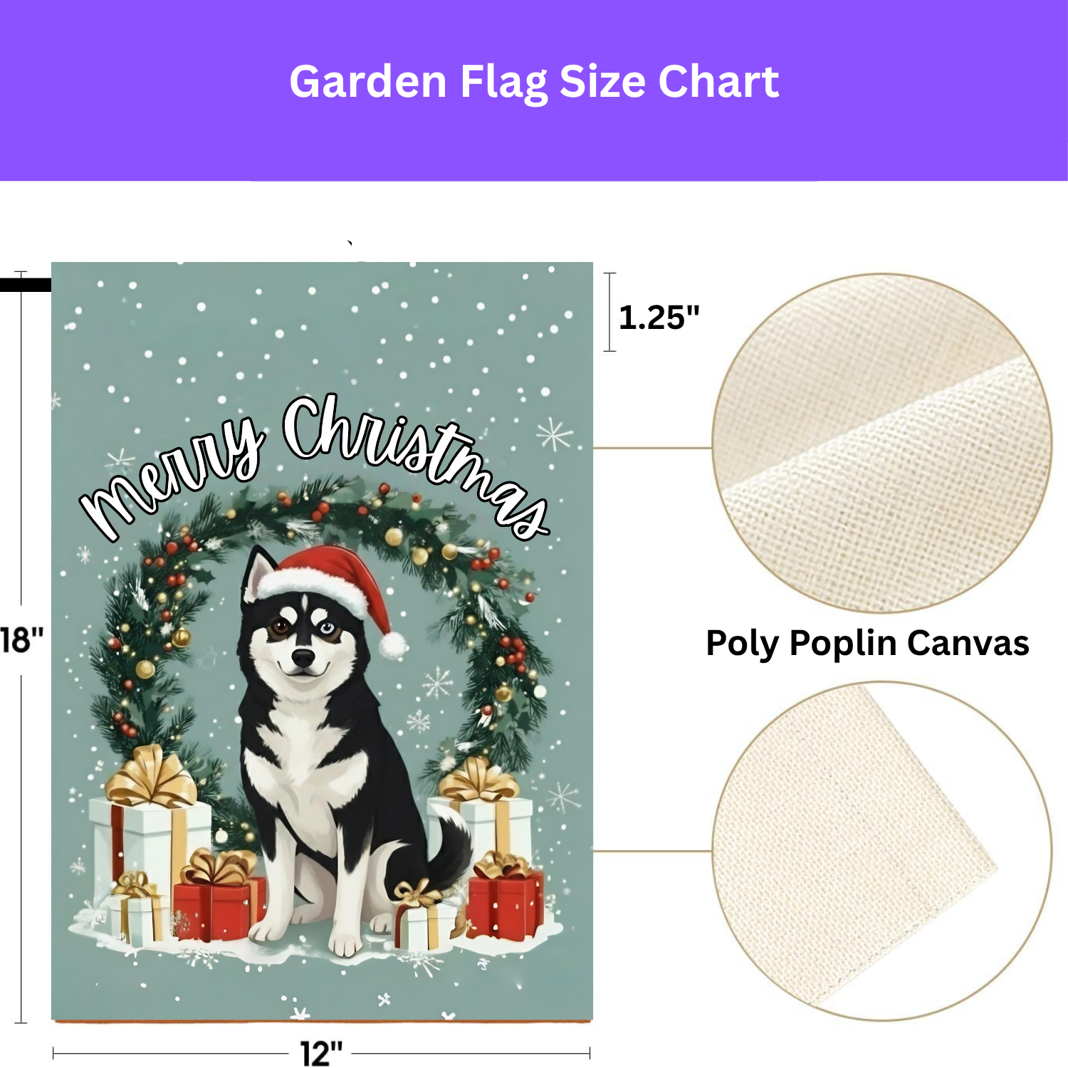 Merry Christmas Alaskan Klee Kai Garden Flag