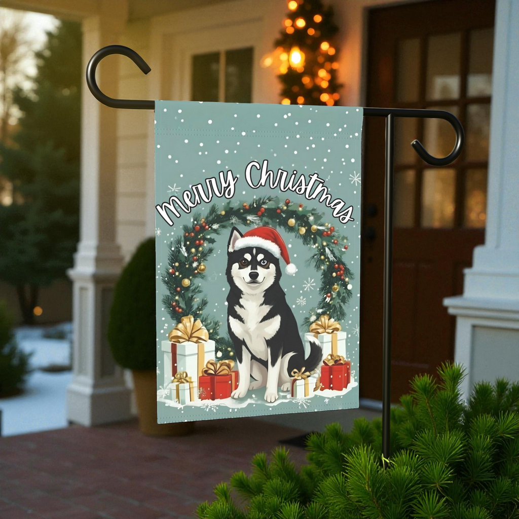 Merry Christmas Alaskan Klee Kai Garden Flag