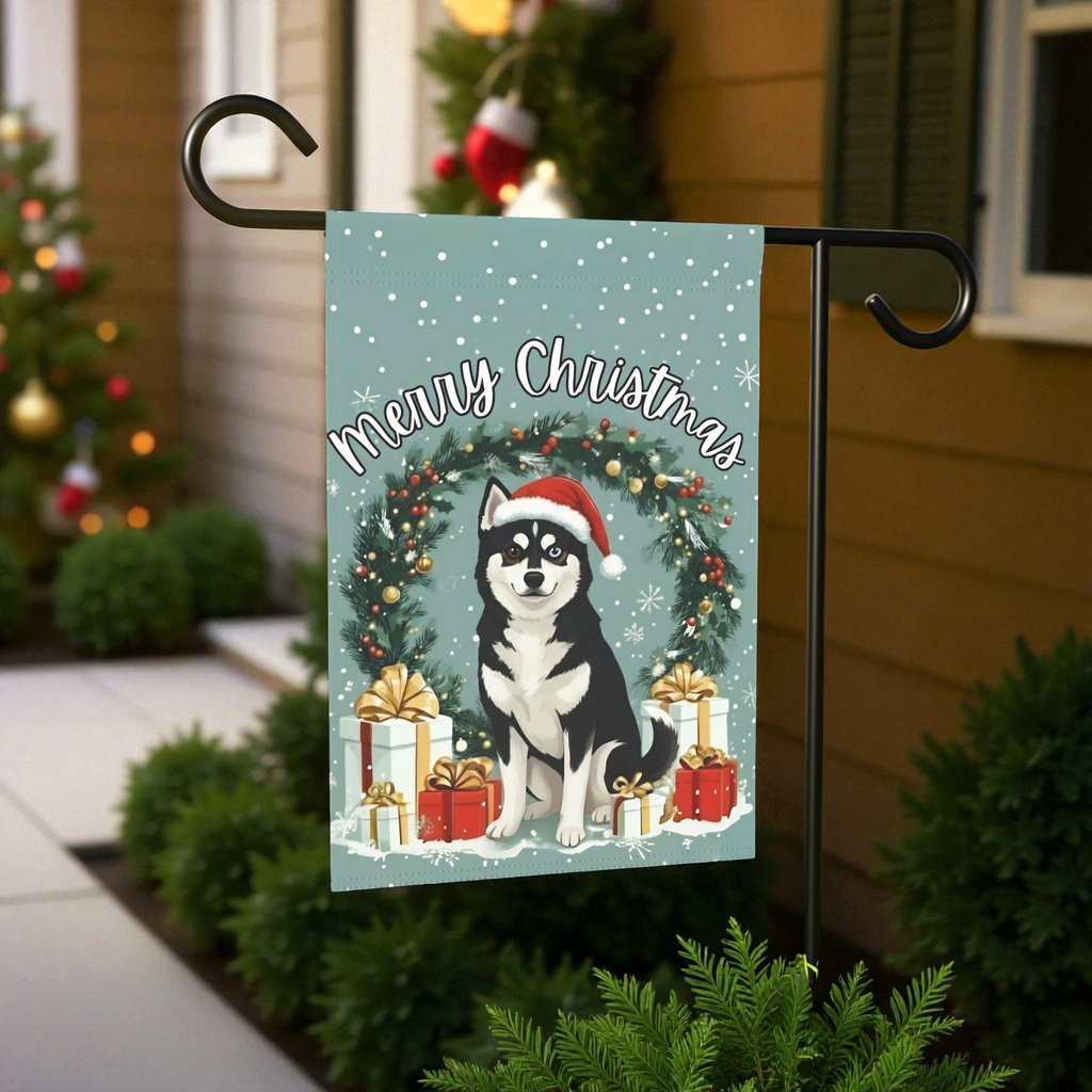 Merry Christmas Alaskan Klee Kai Garden Flag