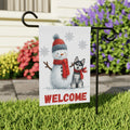 Alaskan Klee Kai and Snowman Garden Flag