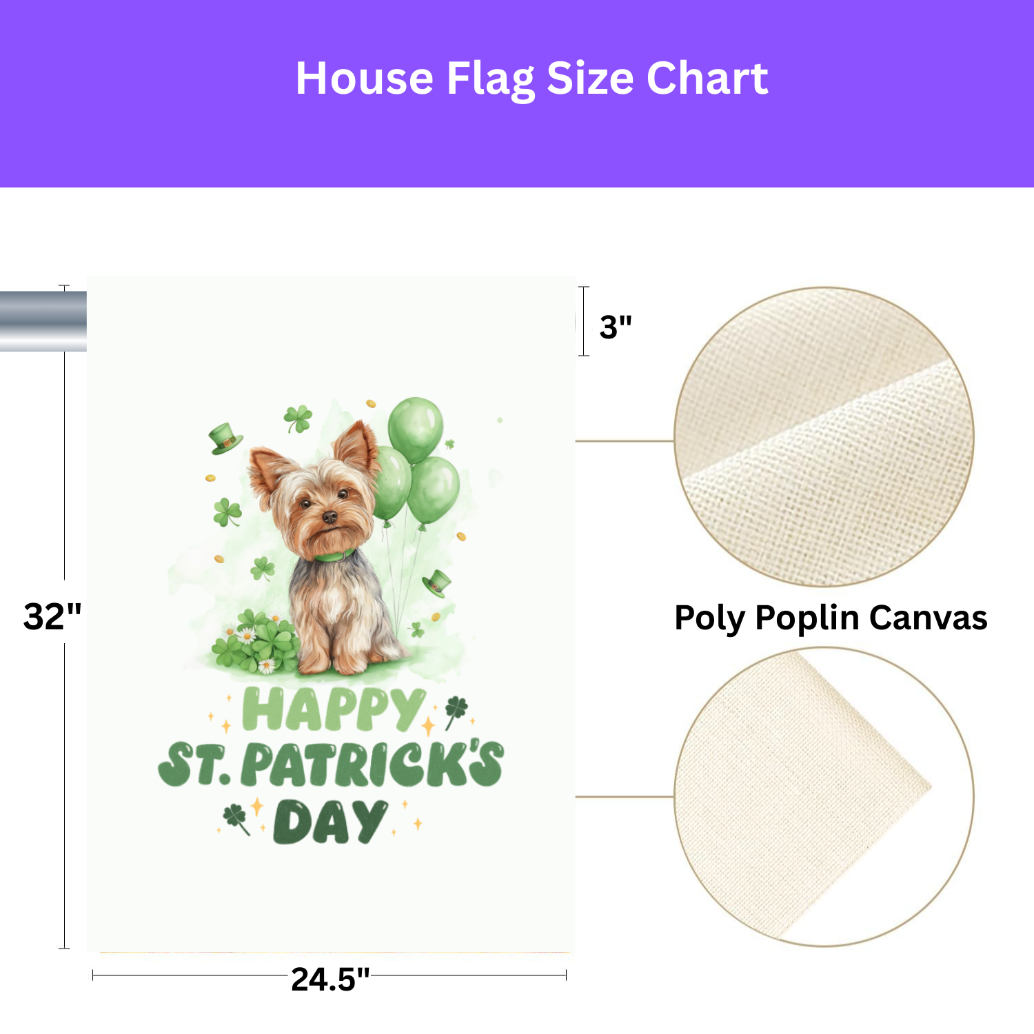 Yorkie Saint Patrick's Day Garden Flag - porch decor - Dragonfire Gardens
