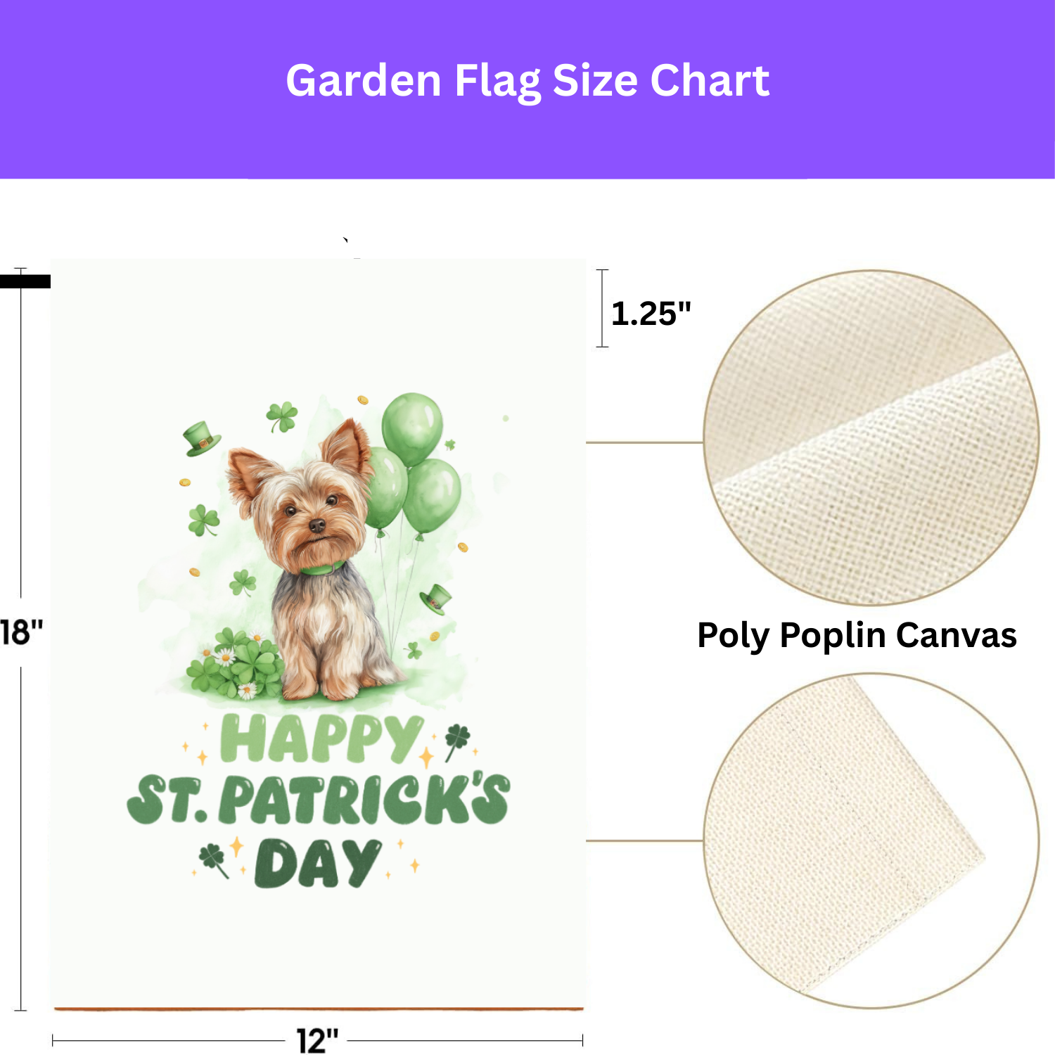 Yorkie Saint Patrick's Day Garden Flag - yard display - Dragonfire Gardens