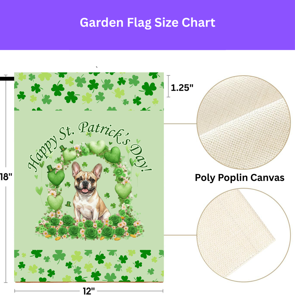 Happy St. Patrick's Day Arch French Bulldog Garden Flag - porch decor - Dragonfire Gardens