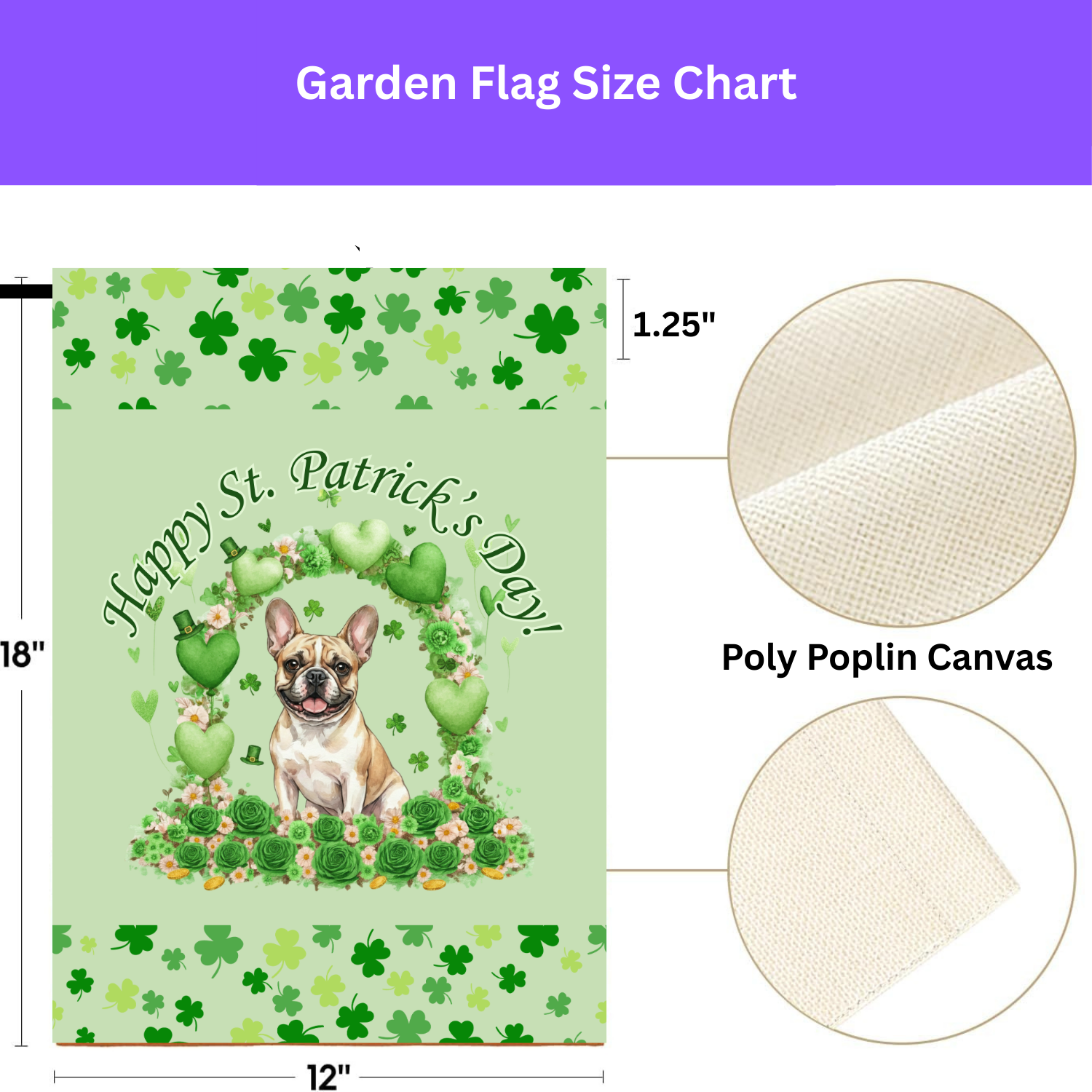 Happy St. Patrick's Day Arch French Bulldog Garden Flag - porch decor - Dragonfire Gardens