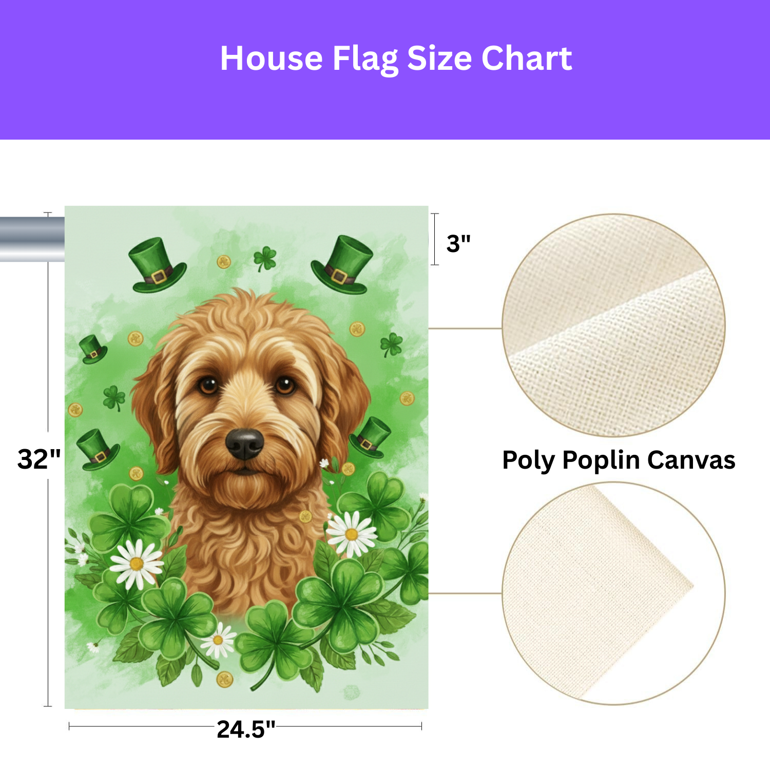 Shamrocks and Golden Noodle St. Patricks Day Garden Flag - yard display - Dragonfire Gardens