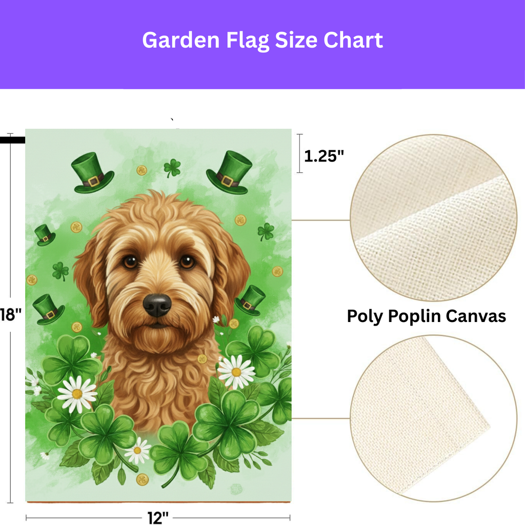 Shamrocks and Golden Noodle St. Patricks Day Garden Flag - porch decor - Dragonfire Gardens