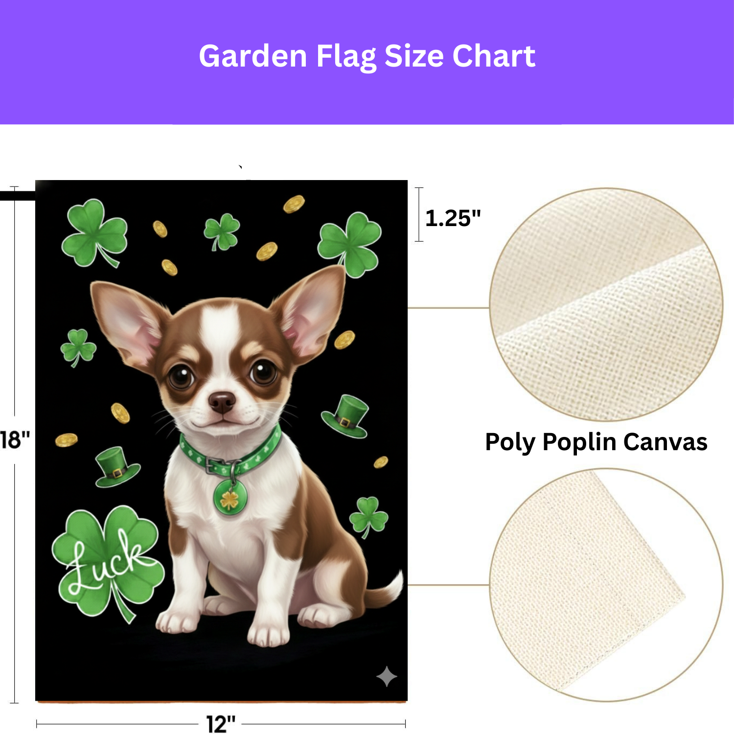 Luck St. Patrick’s Chihuahua Garden Flag - porch decor - Dragonfire Gardens