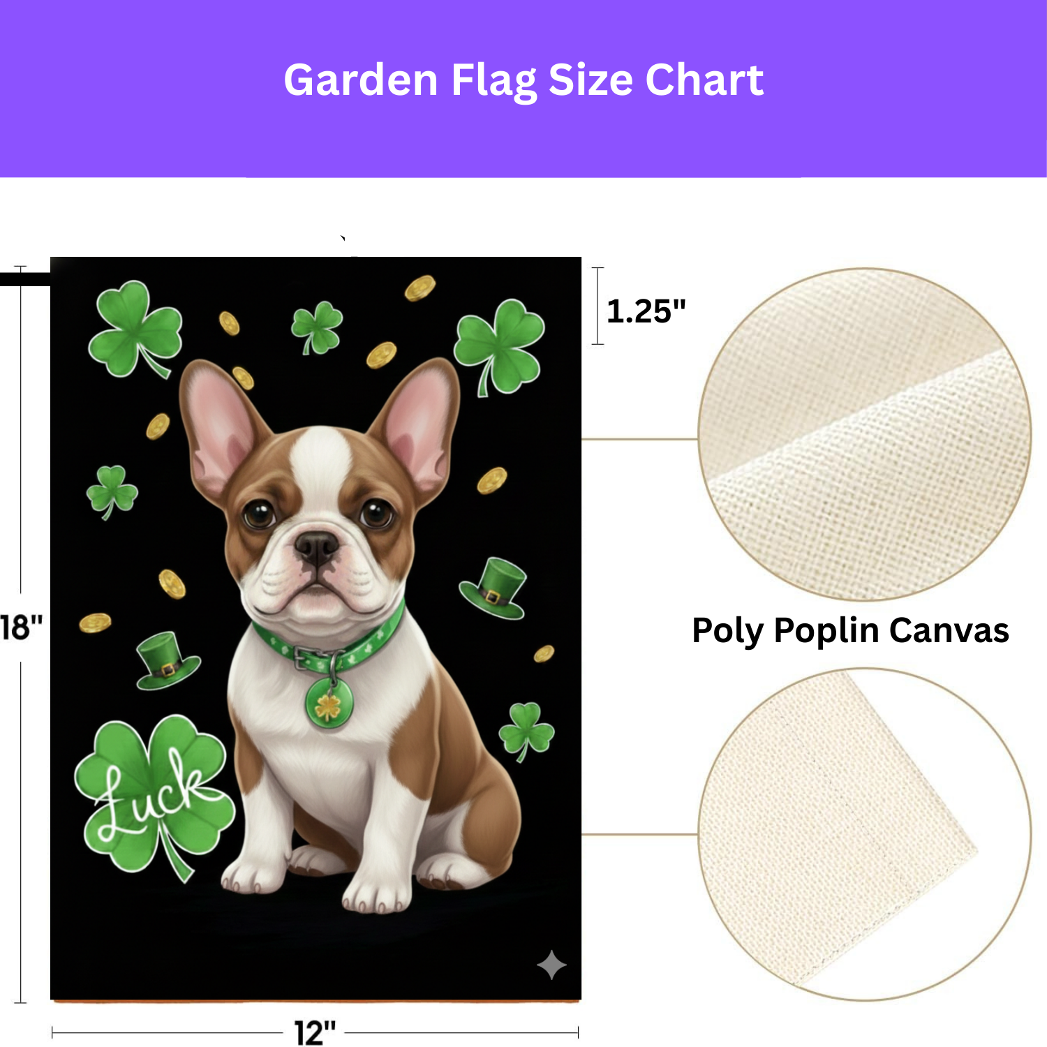 Luck French Bulldog St. Patrick’s Day Garden Flag - porch decor - Dragonfire Gardens