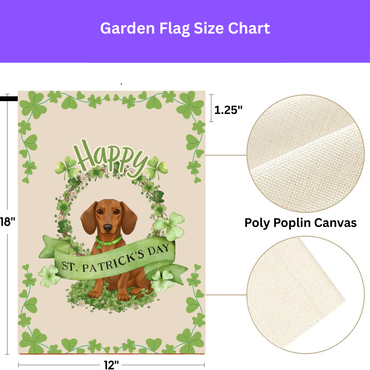 Happy St. Patrick's Day Dachshund Garden Flag - yard display - Dragonfire Gardens