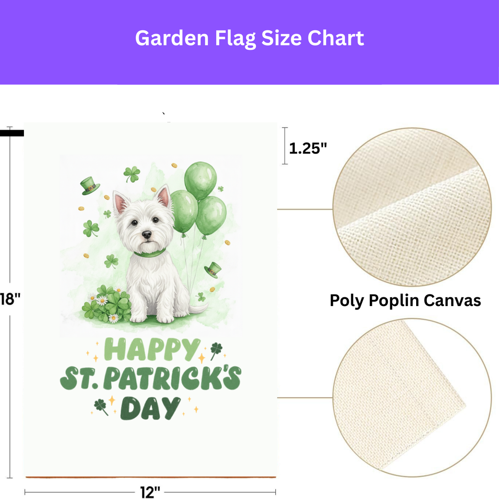 Westie St. Patrick's Day Garden Flag - porch decor - Dragonfire Gardens