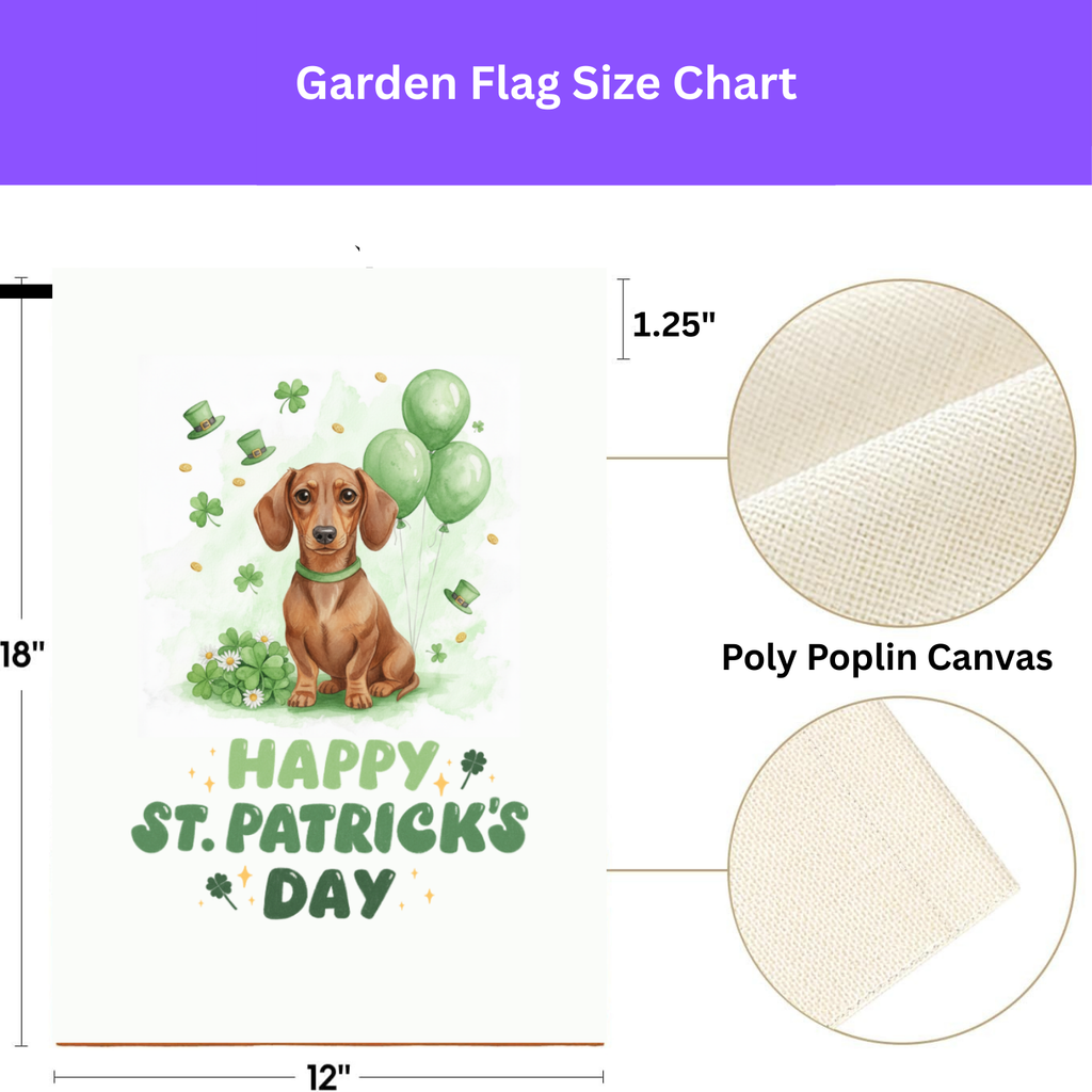 Dachshund St. Patrick's Day Garden Flag - porch decor - Dragonfire Gardens