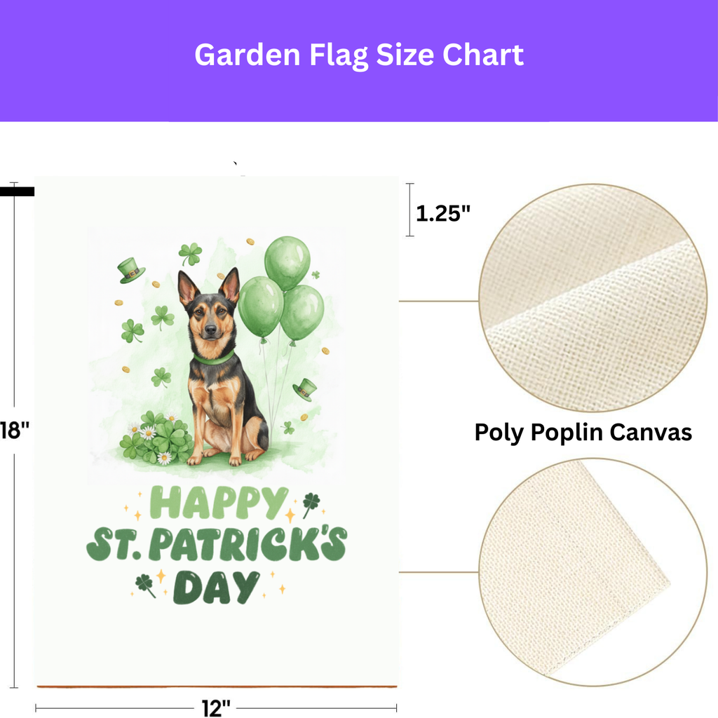Australian Kelpie St. Patrick's Day Garden Flag - yard display - Dragonfire Gardens