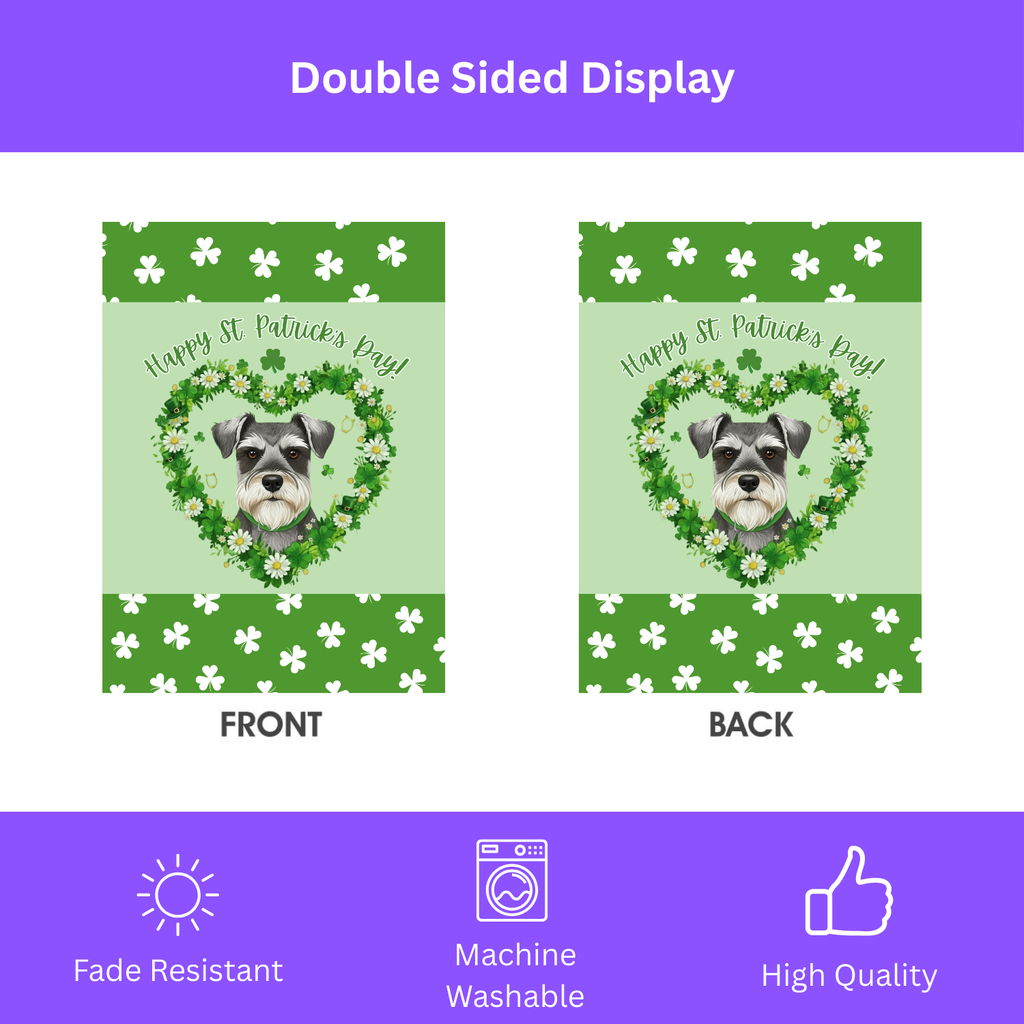 St. Patrick's Day Shamrock Schnauzer Garden Flag