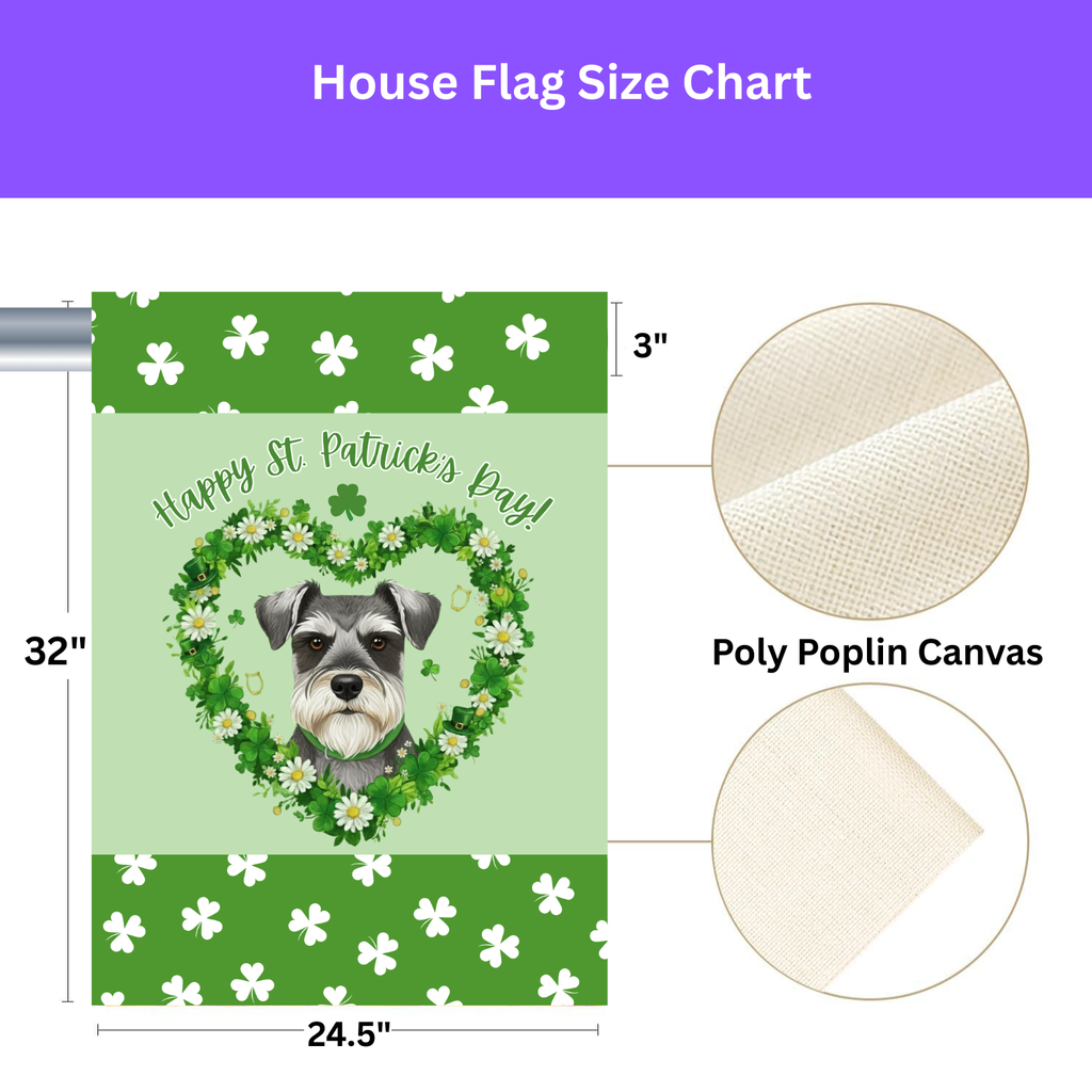 St. Patrick's Day Shamrock Schnauzer Garden Flag