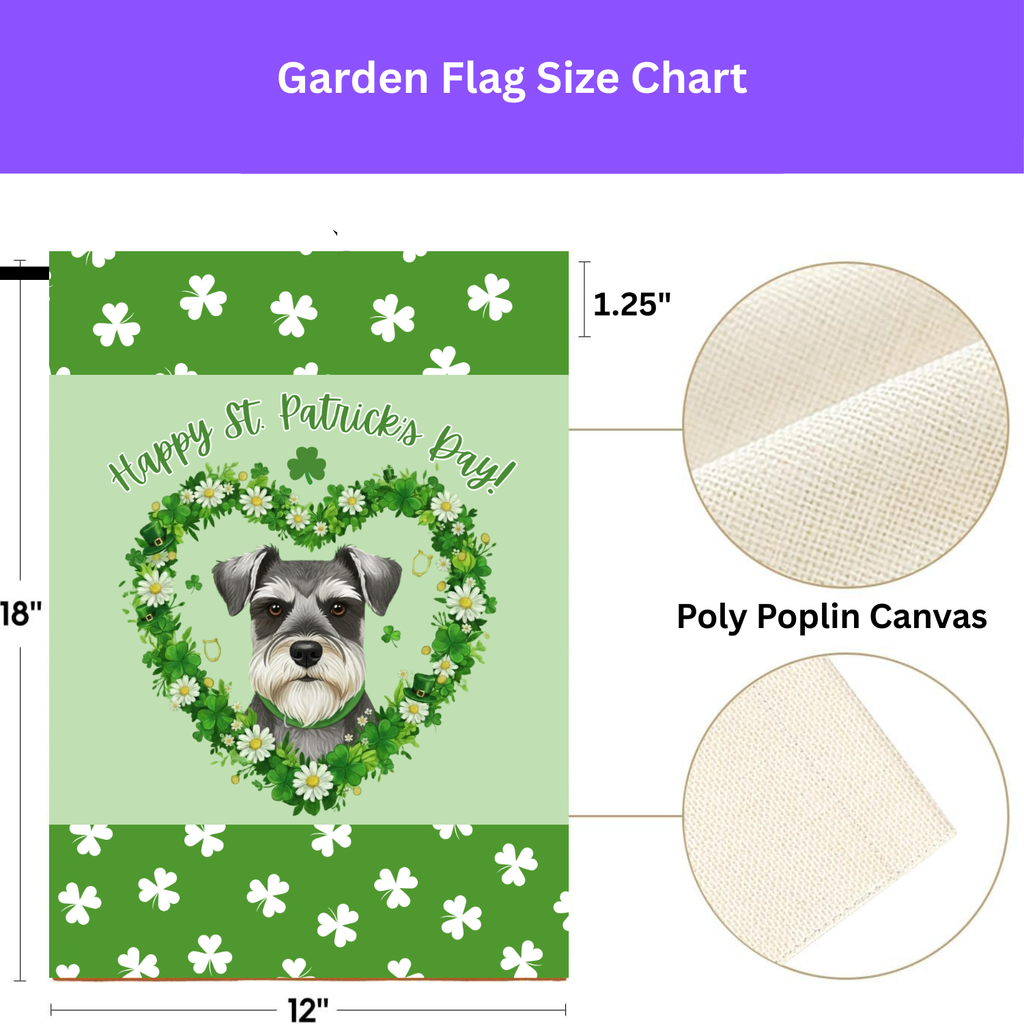 St. Patrick's Day Shamrock Schnauzer Garden Flag